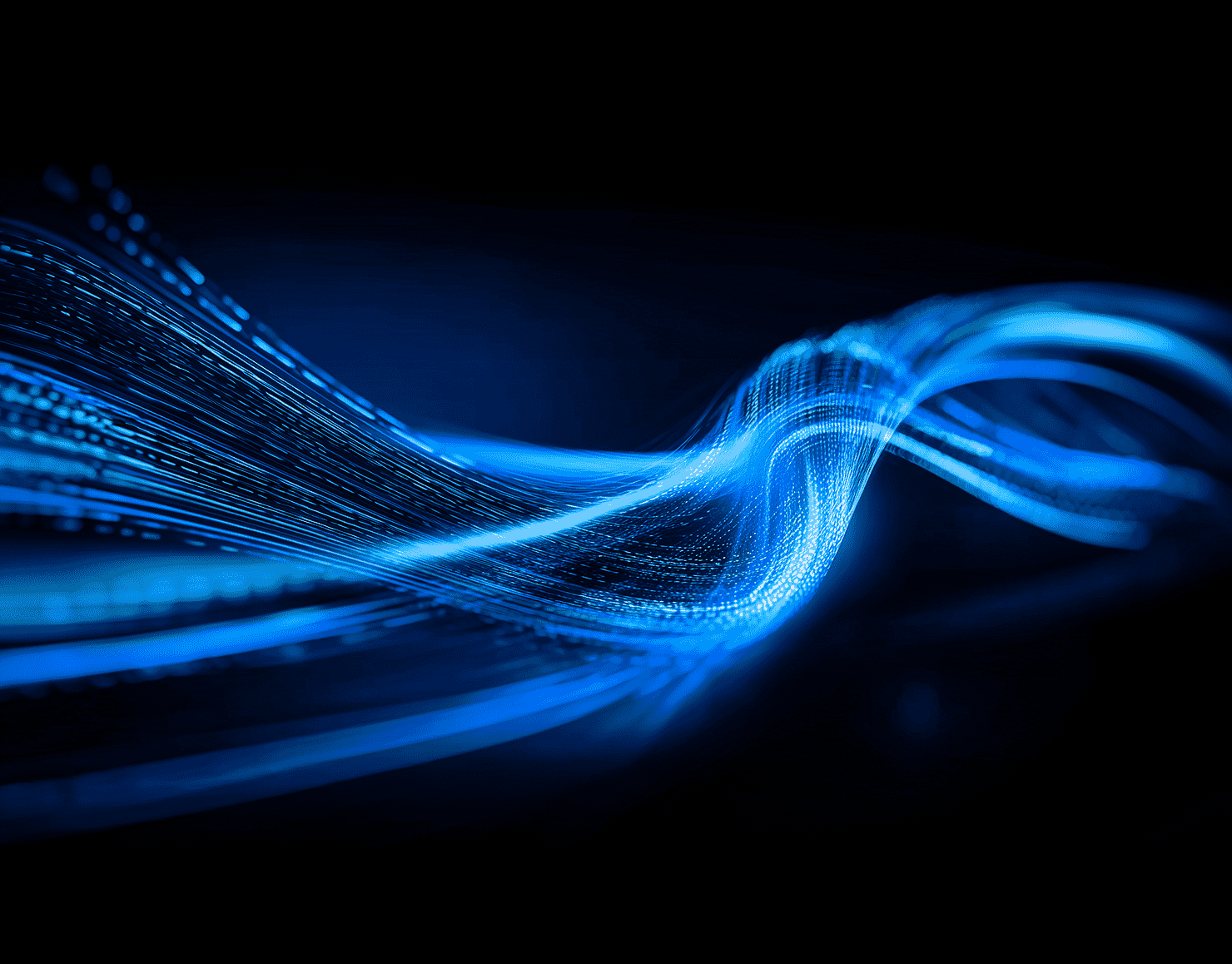 Graphical illustration of a blue digital wave