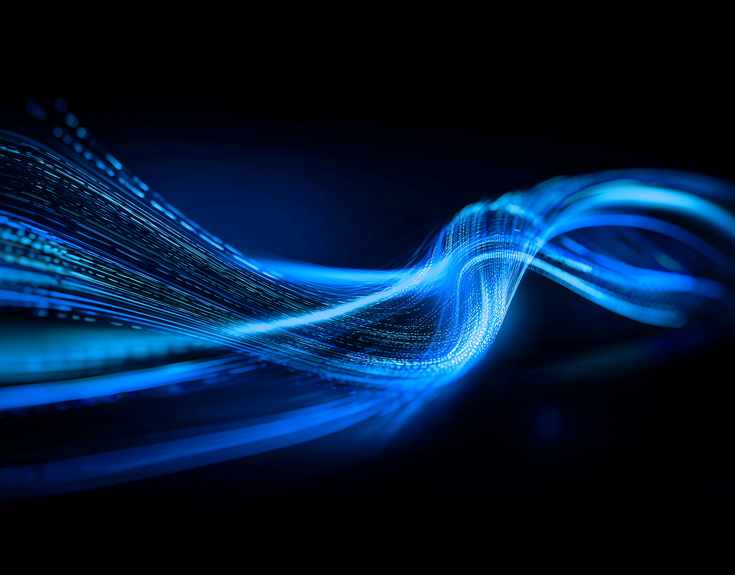 Graphical illustration of a blue digital wave