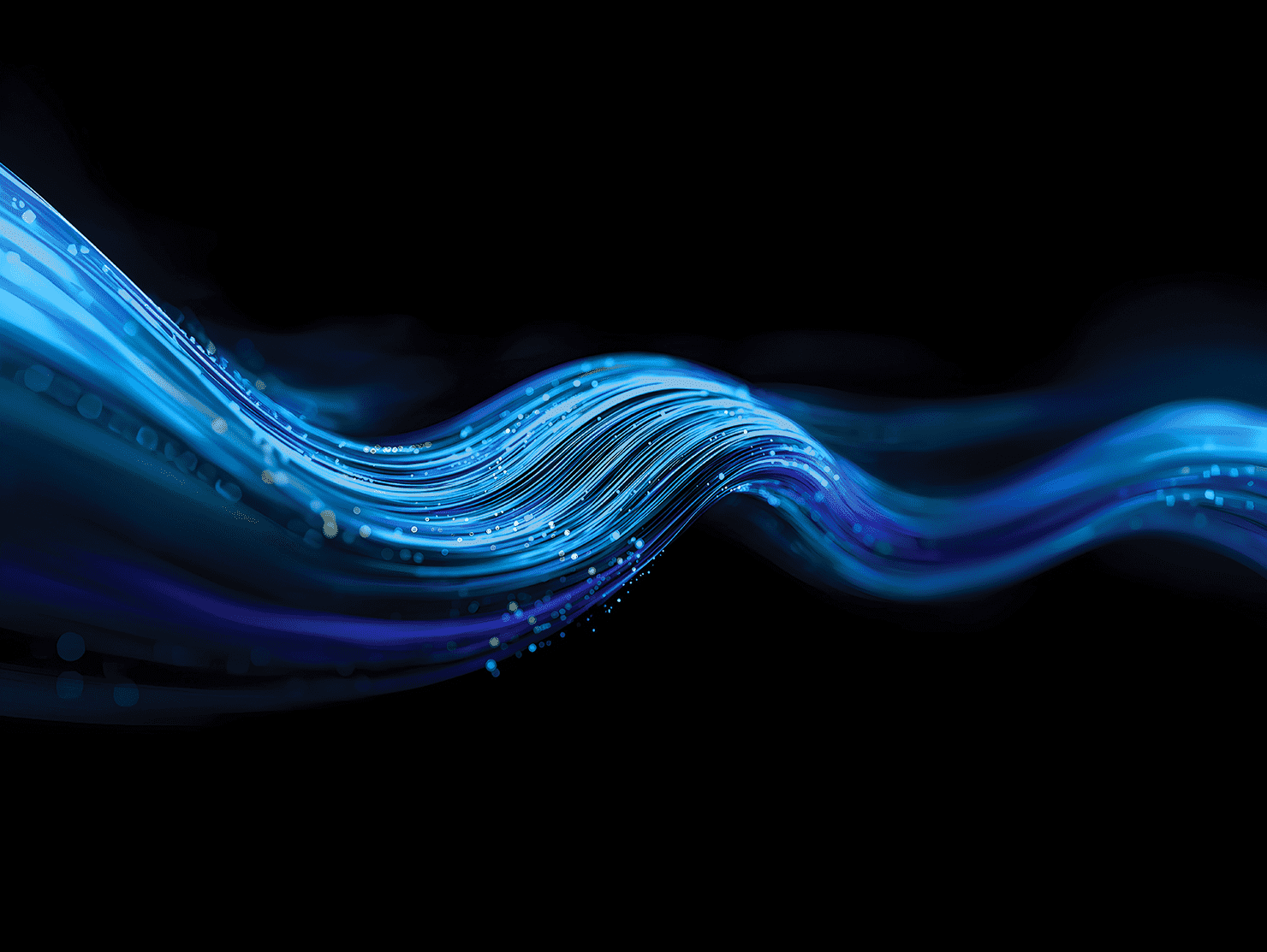 Graphical illustration of a blue digital wave
