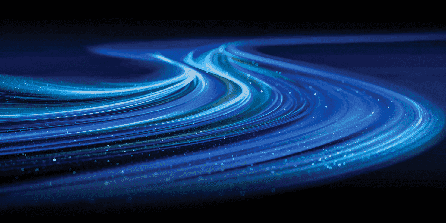 Graphical illustration of a blue digital wave