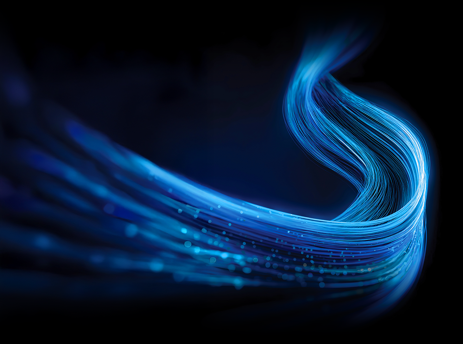 Graphical illustration of a blue digital wave