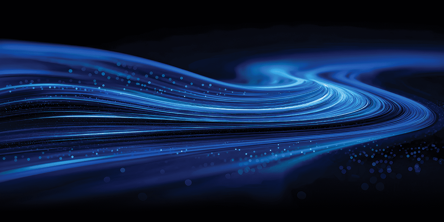Graphical illustration of a blue digital wave
