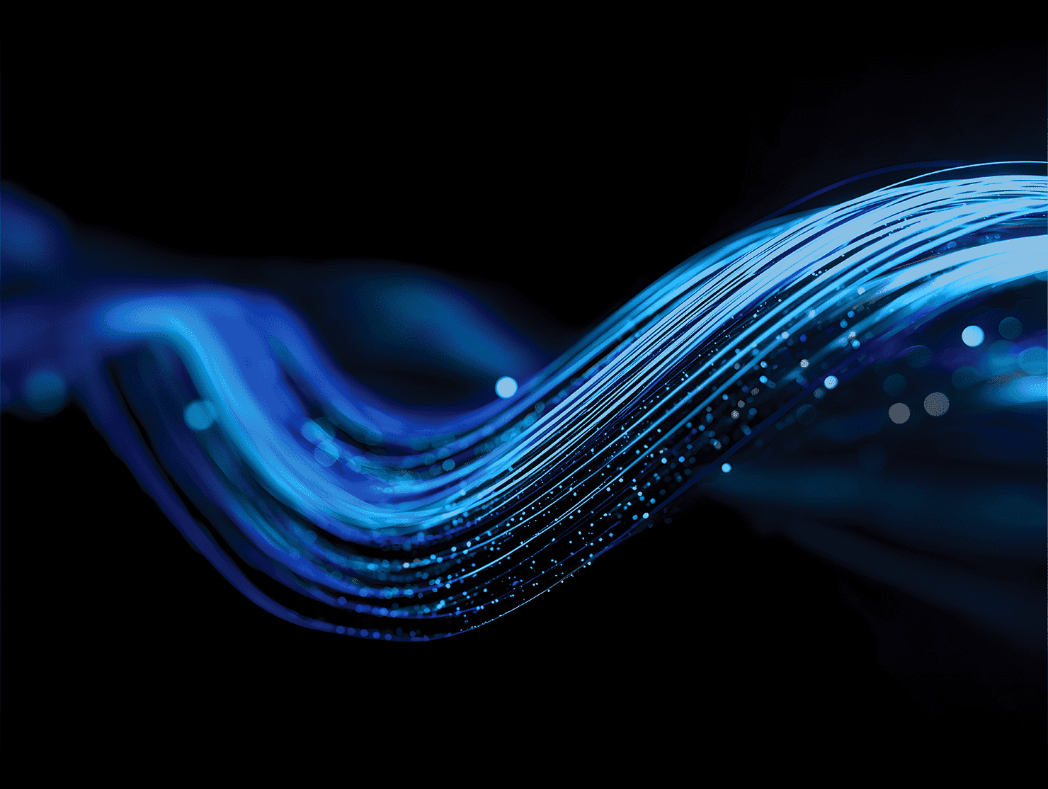 Graphical illustration of a blue digital wave