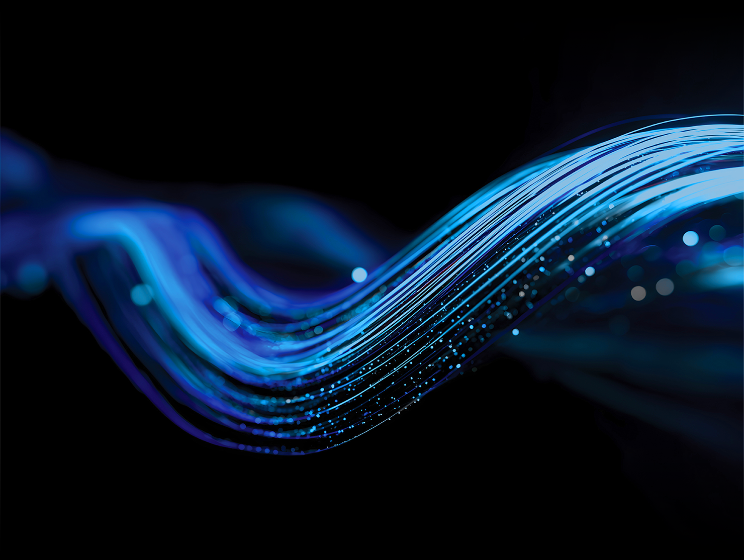 Graphical illustration of a blue digital wave