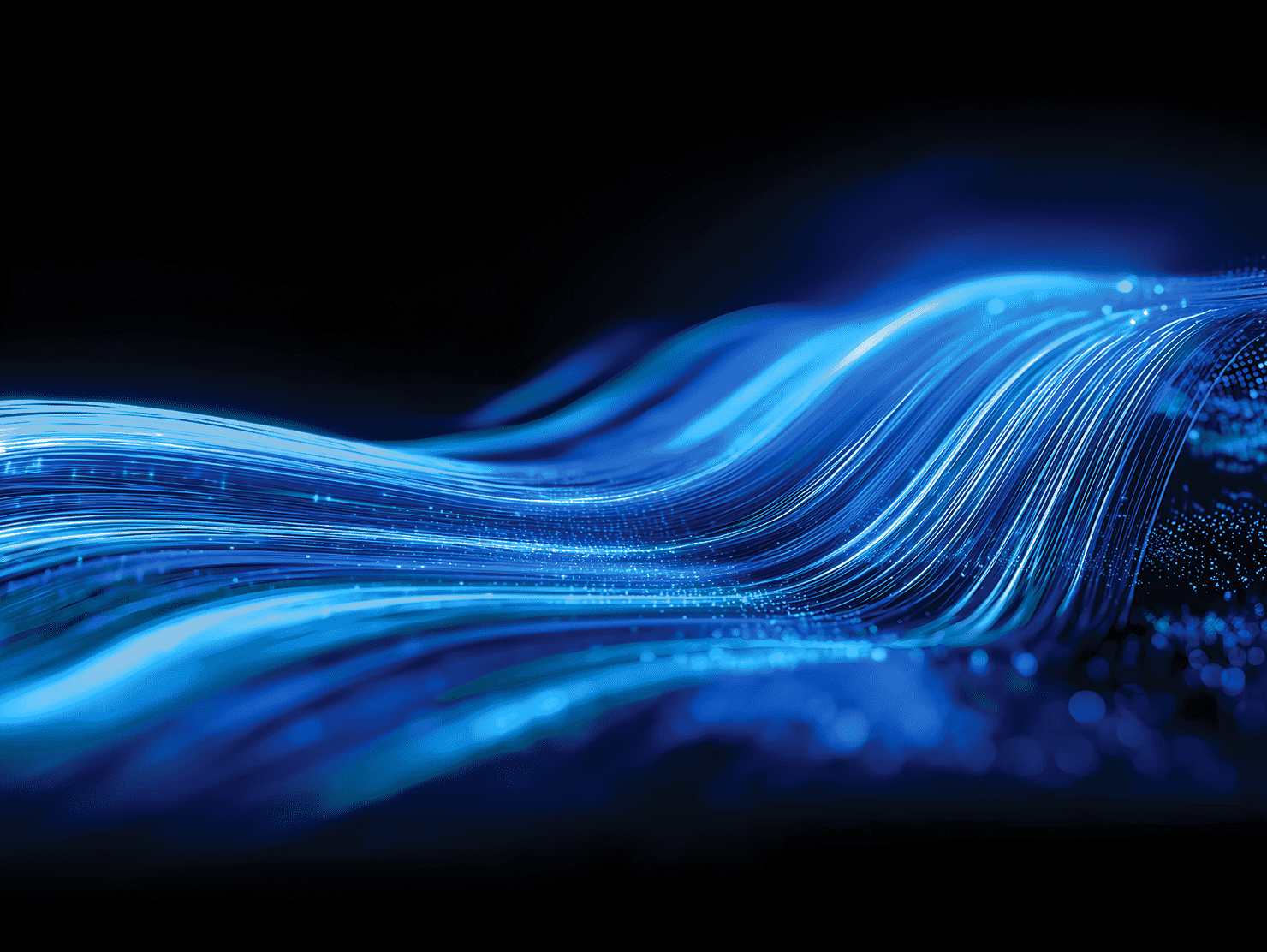 Graphical illustration of a blue digital wave