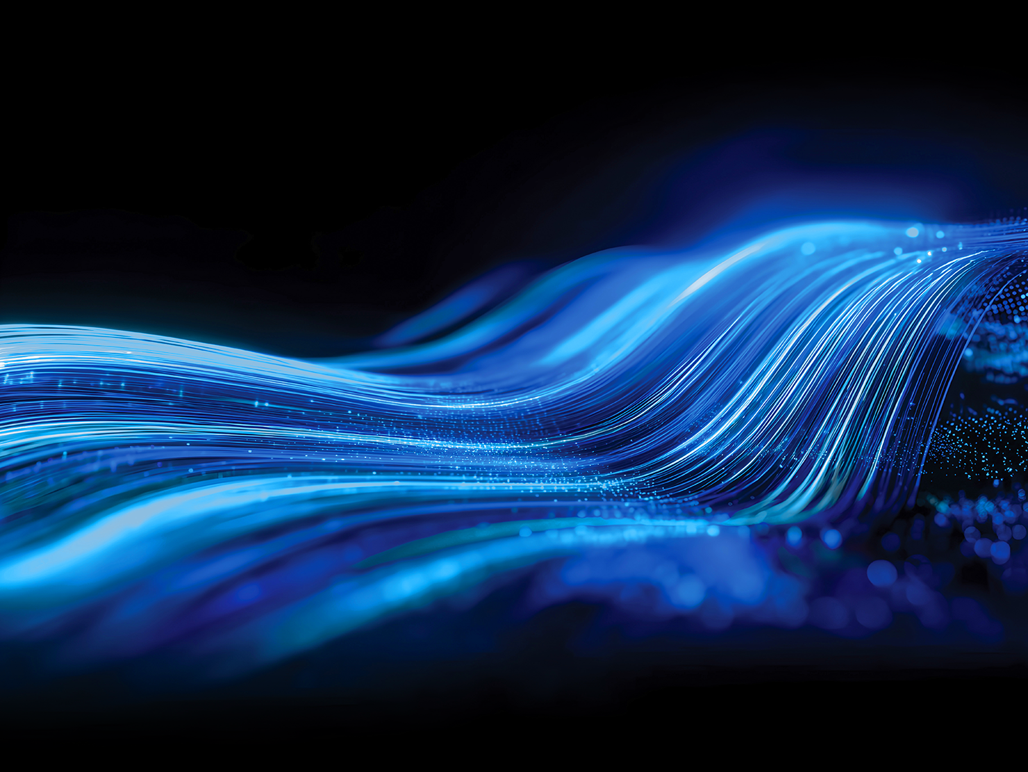 Graphical illustration of a blue digital wave